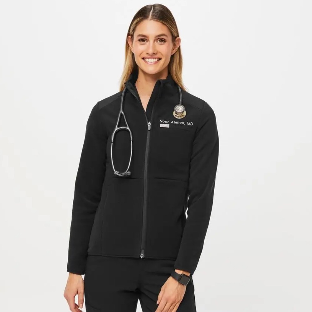 Figs Women's Black Full-Zip Jacket